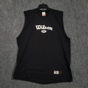 Vintage Wilson Athletics Tank Men's XXL Black Spell‎ Out Logo USA Made